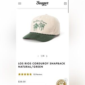 Seager Green and Cream Corduroy Adjustable Hat